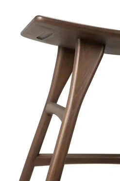 Taburete Osso 48x50 cm, Lackad teak brown