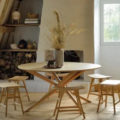 Taburete Osso 48x50 cm, Roble con aceite duro encerado