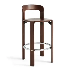 Taburete Rey Low lacado 65 cm, Marrón umber