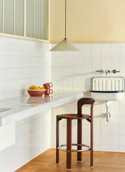 Taburete Rey Low lacado 65 cm, Marrón umber