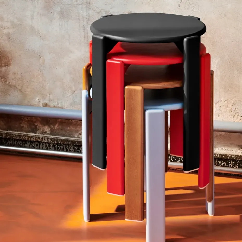 Taburete Rey Ø46,5x46 cm, Azul pizarra