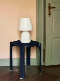 Taburete Rey Ø46,5x46 cm, Azul profundo