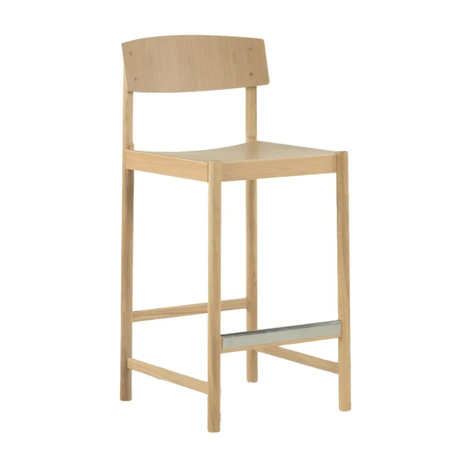 Taburete Rod 65 cm, Roble blanqueado con acabado mate