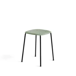 Taburete Soft Edge 70, Dusty green-estructura de acero negra