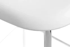 Taburete Soft Edge 85 Low, blanco, estructura de acero cromado