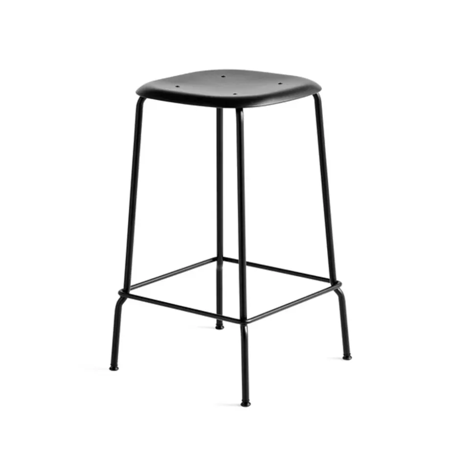 Taburete Soft Edge 85 Low, Black-estructura de acero negra