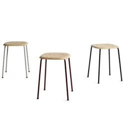 Taburete Soft Edge 70, soft grey, estructura de acero negra