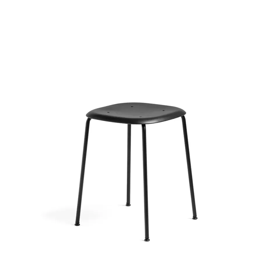 Taburete Soft Edge P70, black, estructura de acero negra