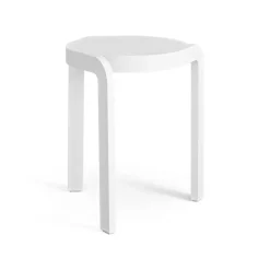 Taburete Spin H44 cm, Fresno blanco vidriado