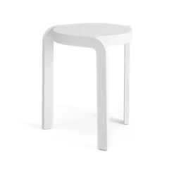 Taburete Spin H44 cm, Fresno blanco vidriado