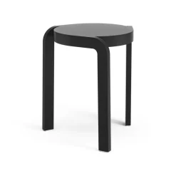 Taburete Spin H44 cm, Fresno vidriado negro