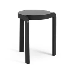 Taburete Spin H44 cm, Fresno vidriado negro