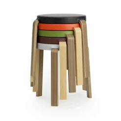 Taburete Tap, gris-roble