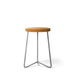 Taburete V-1, Teca-estructura de acero galvanizado en caliente, 45 cm