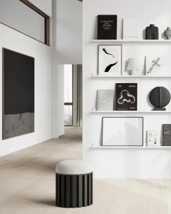 Tribu Taburete lino, coffee-white chalk