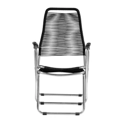 Tumbona Spaghetti con reposapiés, Negro