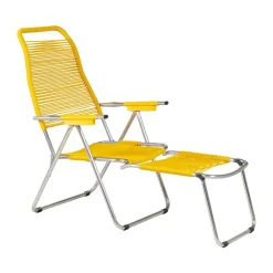 Tumbona Spaghetti con reposapiés, Amarillo