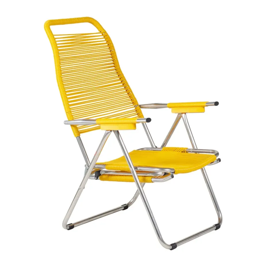 Tumbona Spaghetti con reposapiés, Amarillo