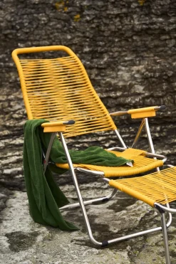 Tumbona Spaghetti con reposapiés, Amarillo