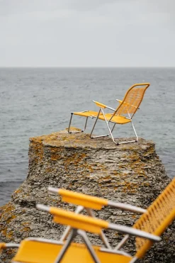 Tumbona Spaghetti con reposapiés, Amarillo