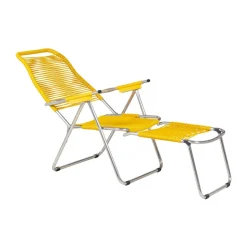 Tumbona Spaghetti con reposapiés, Amarillo