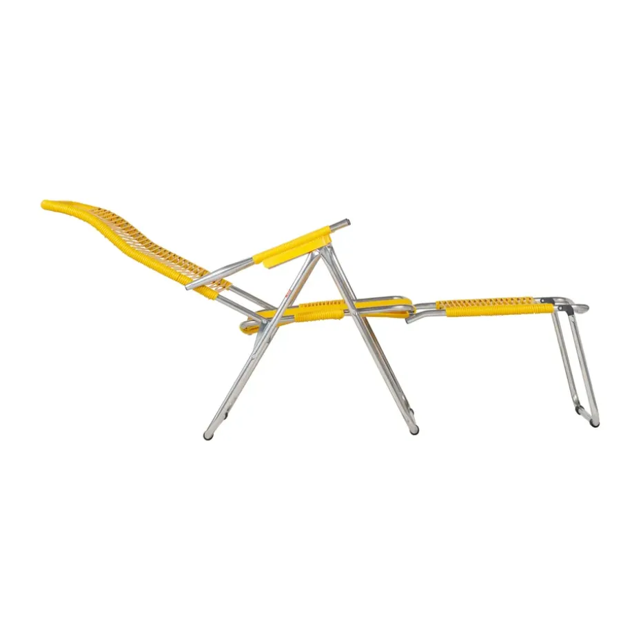 Tumbona Spaghetti con reposapiés, Amarillo