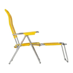 Tumbona Spaghetti con reposapiés, Amarillo
