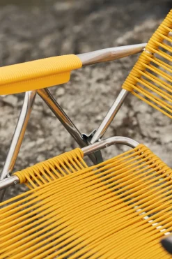 Tumbona Spaghetti con reposapiés, Amarillo