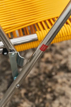 Tumbona Spaghetti con reposapiés, Amarillo