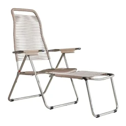 Tumbona Spaghetti con reposapiés, Taupe