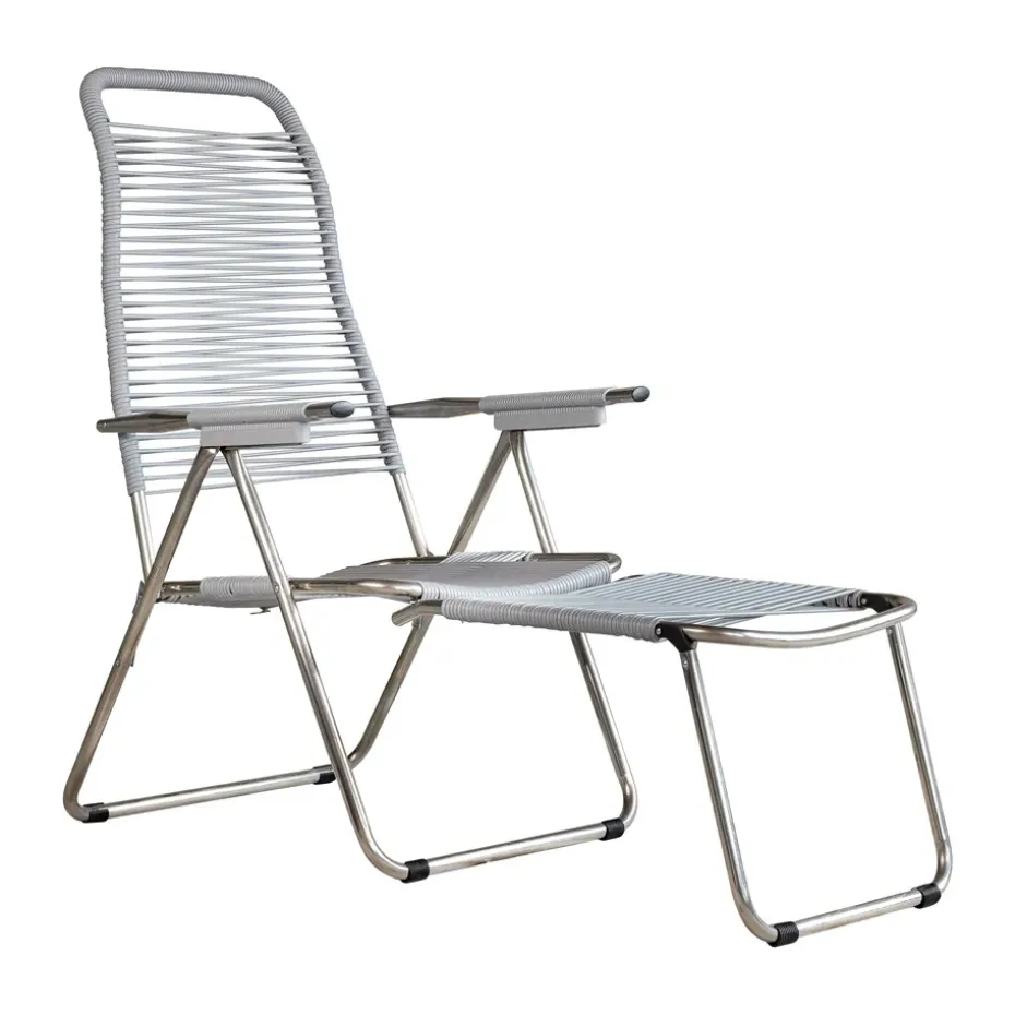 Tumbona Spaghetti con reposapiés, Grey