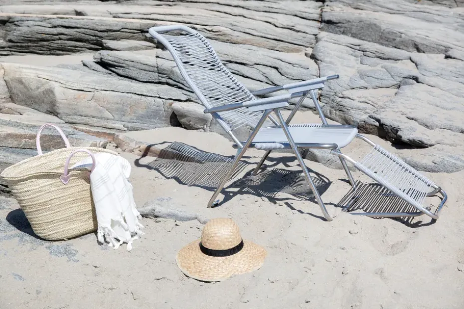 Tumbona Spaghetti con reposapiés, Grey