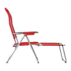 Tumbona Spaghetti con reposapiés, Rojo