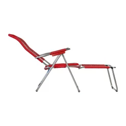 Tumbona Spaghetti con reposapiés, Rojo