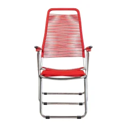 Tumbona Spaghetti con reposapiés, Rojo