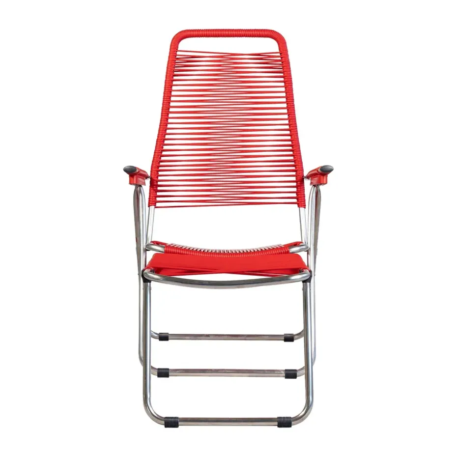 Tumbona Spaghetti con reposapiés, Rojo