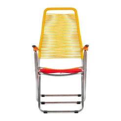 Tumbona Spaghetti con reposapiés, Multi, amarillo