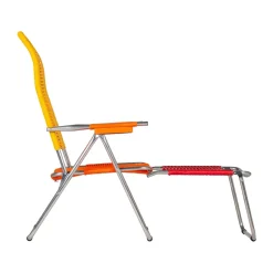 Tumbona Spaghetti con reposapiés, Multi, amarillo
