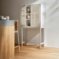 Vitrina Air, Blanco, ratán