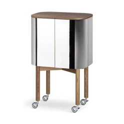 Vitrina bar con ruedas Loud , Roble ahumado