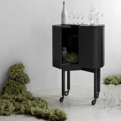 Vitrina bar con ruedas Loud , Negro