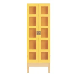 Vitrina para libros National Geographic, Base de haya amarilla - latón