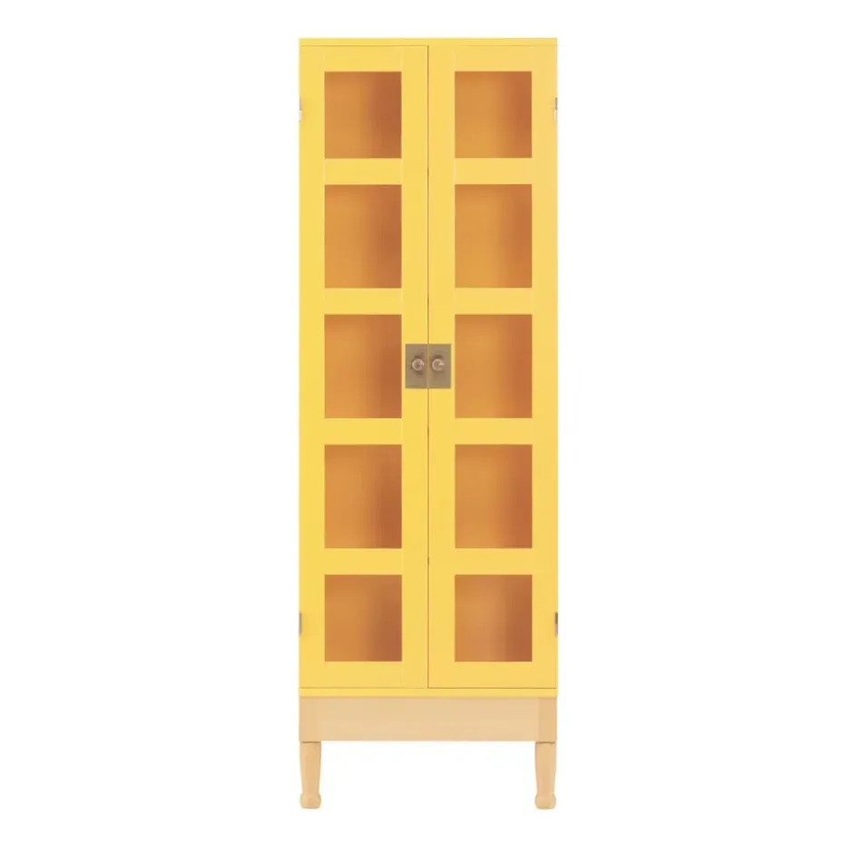 Vitrina para libros National Geographic, Base de haya amarilla - latón