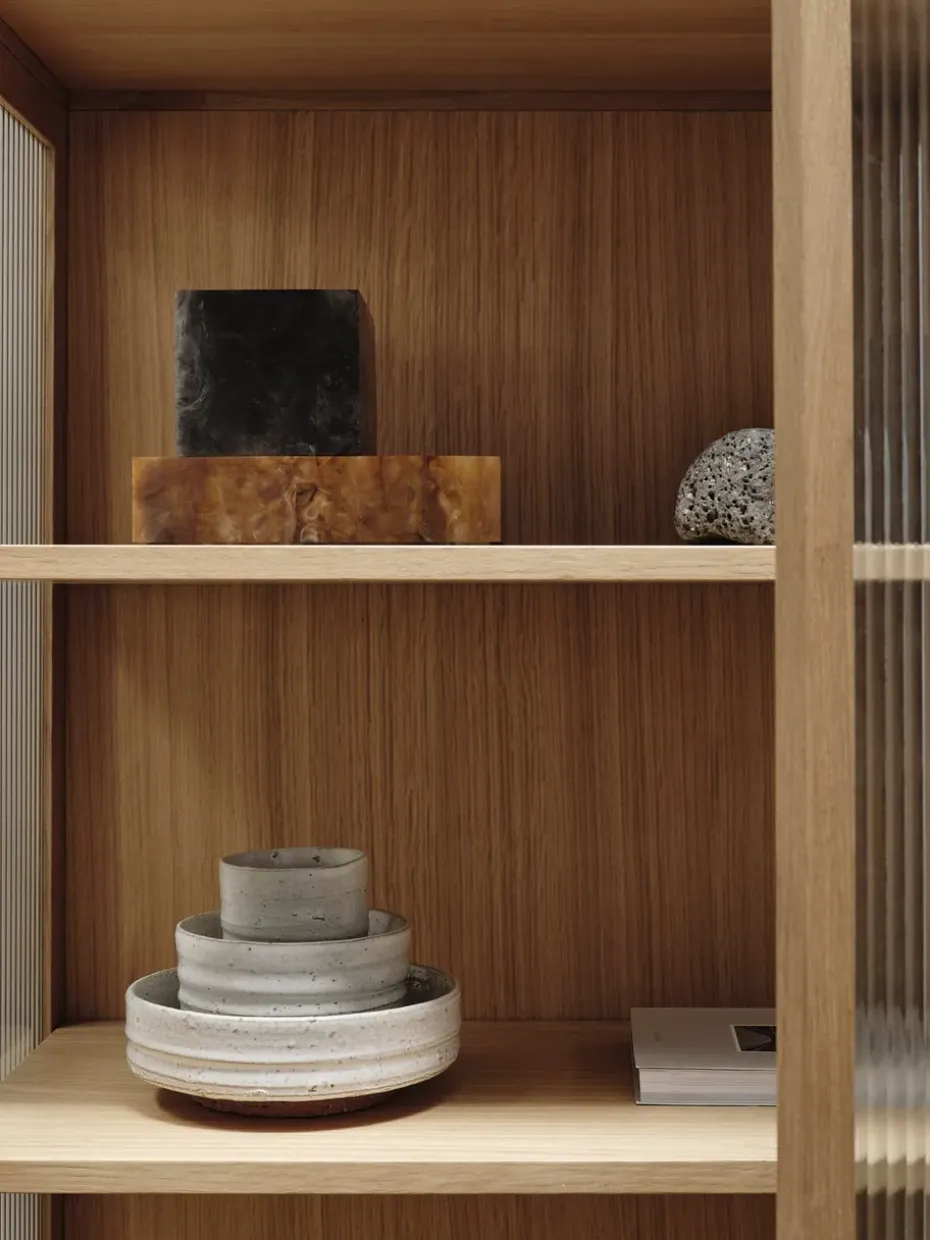 Vitrina Reed 70x155 cm, Natural oak