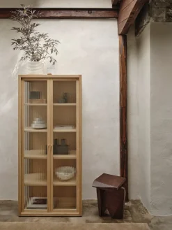 Vitrina Reed 70x155 cm, Natural oak