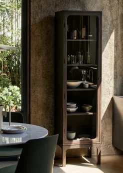 Vitrina Trace SC87 50x192x40 cm, Dark stained oak