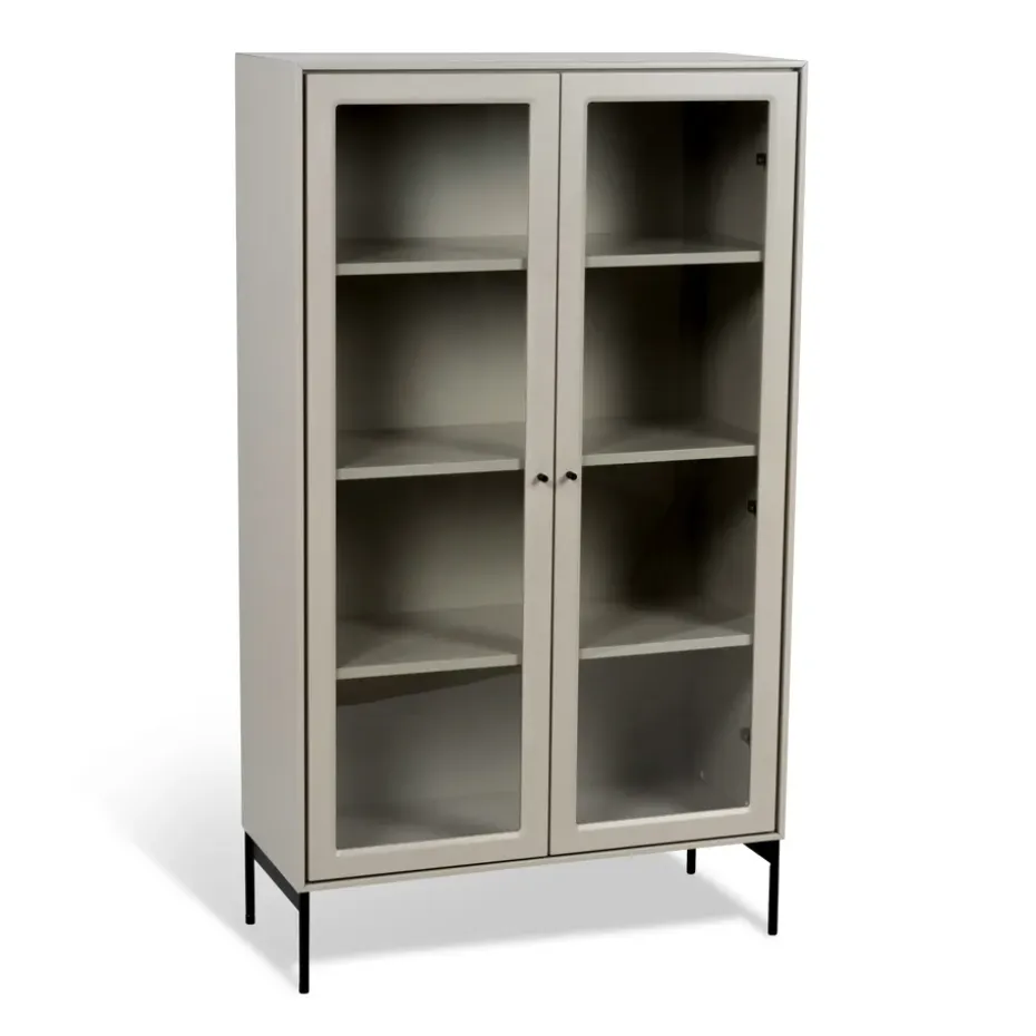 Vitrina Volt 130 cm beige, Detalles en negro