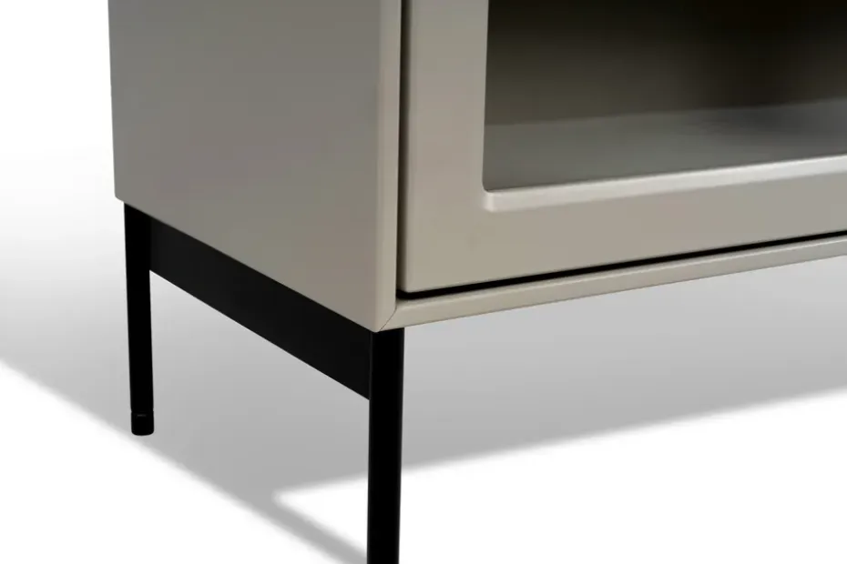 Vitrina Volt 130 cm beige, Detalles en negro