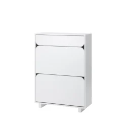 Zapatero Vidja, Lacado blanco, 2 compartimentos+1 låda